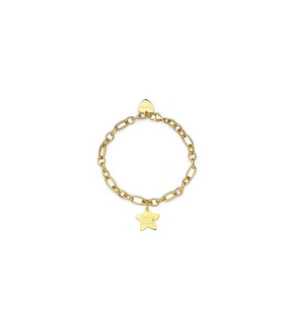 Bracciale Donna Gioielli Sagapò Be My Family in acciaio pvd oro con Stella e incisione Amiche per la pelle sby023
