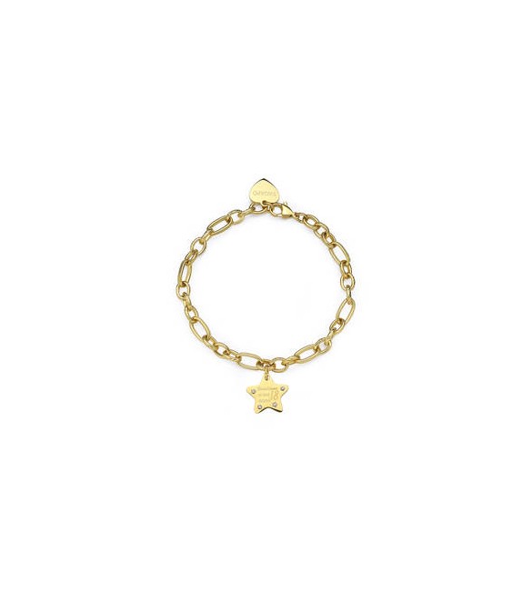 Bracciale Donna Gioielli Sagapò Be My Family in acciaio pvd oro con Stella e incisione Brindiamo ai tuoi 18 anni sby025