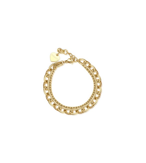 Bracciale Donna Gioielli Sagapò Chunky in acciaio dorato catena e spiga shk66