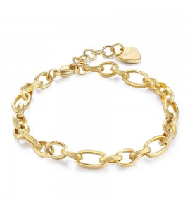 Bracciale Donna Gioielli Sagapò Chunky in acciaio pvd oro catena shk26