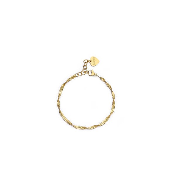 Bracciale Donna Gioielli Sagapò Chunky in acciaio pvd oro catena snake torchon shk52