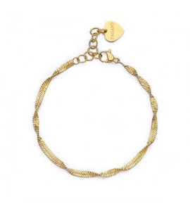 Bracciale Donna Gioielli Sagapò Chunky in acciaio pvd oro catena snake torchon shk52