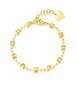 Bracciale Donna Gioielli Sagapò Chunky in acciaio pvd oro maglia con borchie shk32