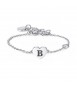 Bracciale Donna Gioielli Sagapò Click in acciaio con Cuore e iniziale B sck119