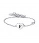 Bracciale Donna Gioielli Sagapò Click in acciaio con Cuore e iniziale F sck123