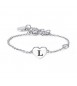 Bracciale Donna Gioielli Sagapò Click in acciaio con Cuore e iniziale L sck129