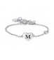 Bracciale Donna Gioielli Sagapò Click in acciaio con Cuore e iniziale M sck130