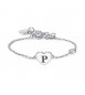 Bracciale Donna Gioielli Sagapò Click in acciaio con Cuore e iniziale P sck133