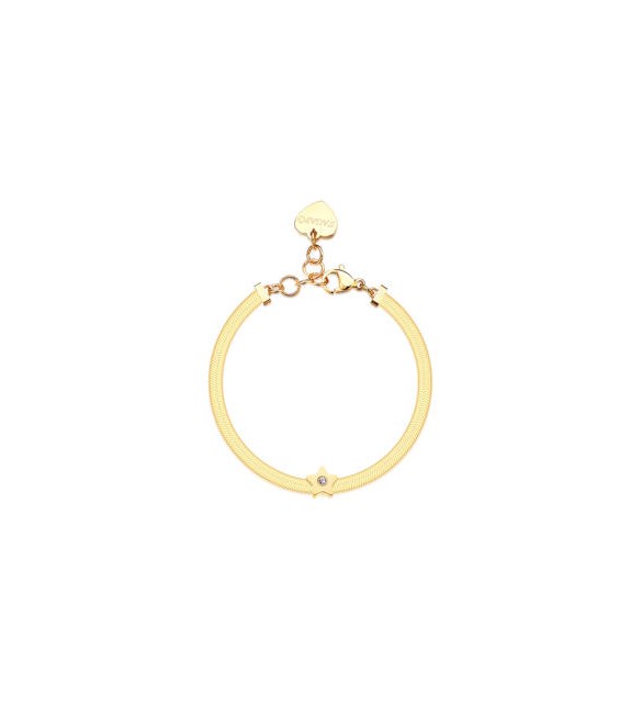 Bracciale Donna Gioielli Sagapò Click in acciaio dorato snake Stella sck249