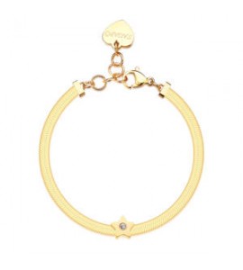 Bracciale Donna Gioielli Sagapò Click in acciaio dorato snake Stella sck249