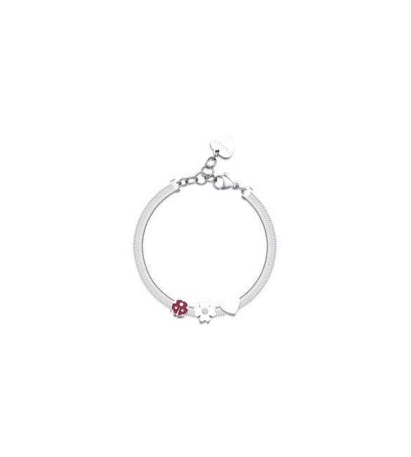 Bracciale Donna Gioielli Sagapò Click in acciaio snake Coccinella Quadrifoglio Cuore sck250