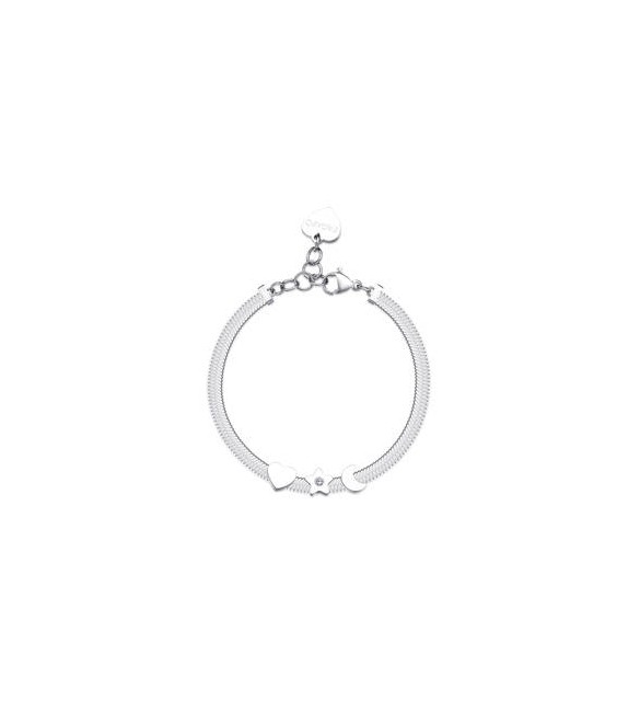 Bracciale Donna Gioielli Sagapò Click in acciaio snake Cuore Stella Luna sck251