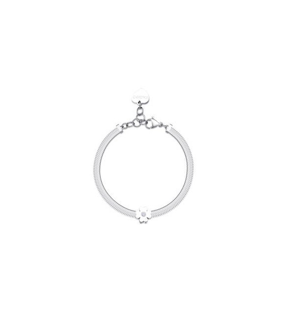 Bracciale Donna Gioielli Sagapò Click in acciaio snake Quadrifoglio sck246