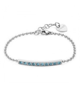 Bracciale Donna Gioielli Sagapò Dazzly in acciaio con cristalli aqua bohemica sdz15