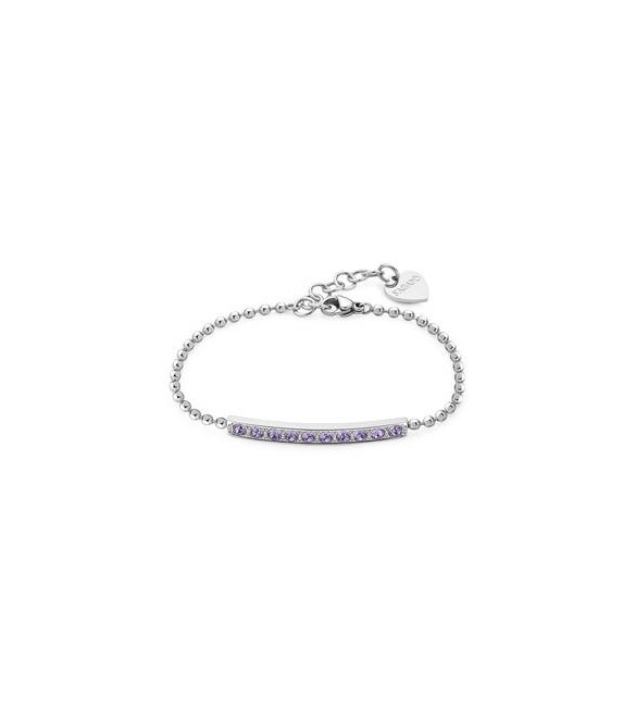 Bracciale Donna Gioielli Sagapò Dazzly in acciaio con cristalli violet sdz13