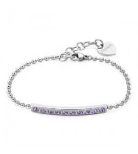 Bracciale Donna Gioielli Sagapò Dazzly in acciaio con cristalli violet sdz13