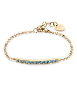 Bracciale Donna Gioielli Sagapò Dazzly in acciaio pvd oro con cristalli aqua bohemica sdz18