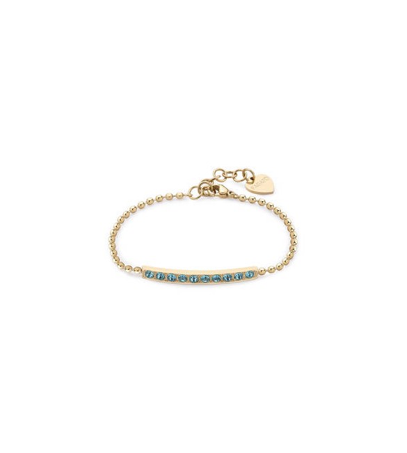Bracciale Donna Gioielli Sagapò Dazzly in acciaio pvd oro con cristalli aqua bohemica sdz18