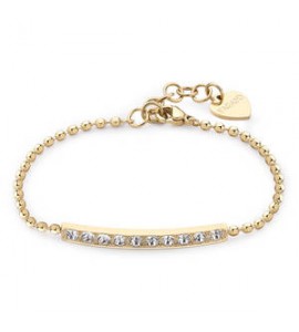 Bracciale Donna Gioielli Sagapò Dazzly in acciaio pvd oro con cristalli bianchi sdz17