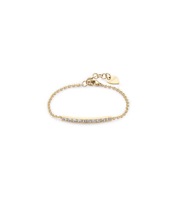 Bracciale Donna Gioielli Sagapò Dazzly in acciaio pvd oro con cristalli bianchi sdz17