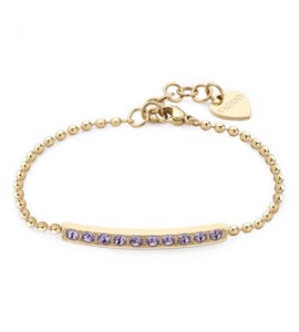 Bracciale Donna Gioielli Sagapò Dazzly in acciaio pvd oro con cristalli violet sdz20