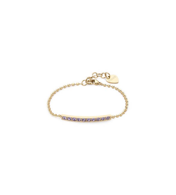Bracciale Donna Gioielli Sagapò Dazzly in acciaio pvd oro con cristalli violet sdz20