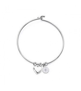 Bracciale Donna Gioielli Sagapò Feelings rigido in acciaio con cuore sfe11