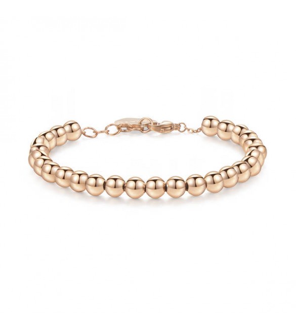 Bracciale Donna Gioielli Sagapò Happy in acciaio 316L con Sfere grandi pvd oro rosa shac38