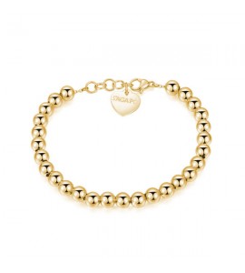 Bracciale Donna Gioielli Sagapò Happy in acciaio 316L con Sfere grandi pvd oro shac31
