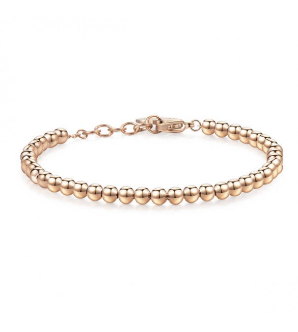 Bracciale Donna Gioielli Sagapò Happy in acciaio 316L Sfere piccole pvd oro rosa shac37