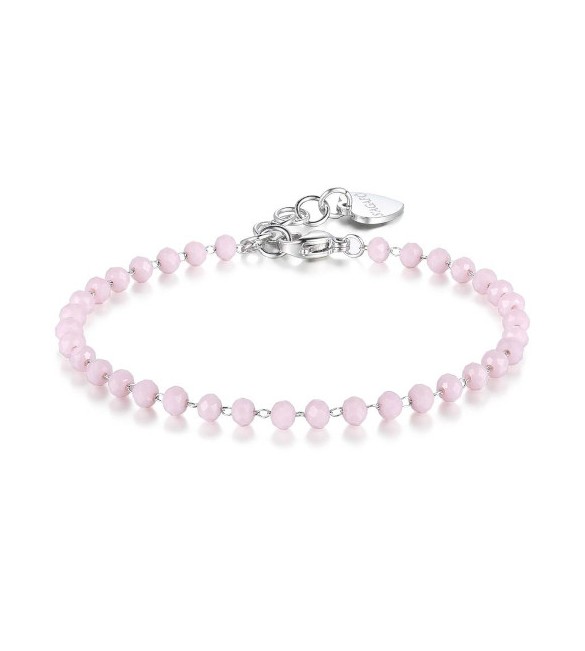 Bracciale Donna Gioielli Sagapò Happy in acciaio e vetro Rosa shac64
