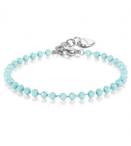 Bracciale Donna Gioielli Sagapò Happy in acciaio e vetro Turchese shac61