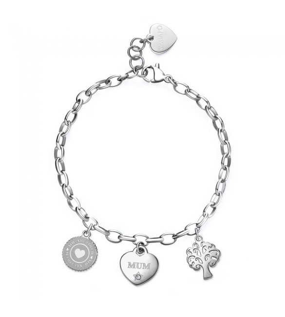 Bracciale Donna Gioielli Sagapò Happy in acciaio Mamma shar14