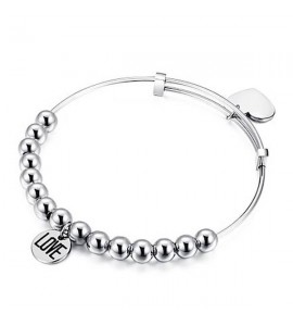 Bracciale Donna Gioielli Sagapò Happy rigido in acciaio 316L Cuore shad05