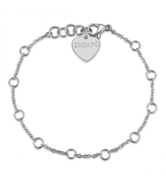 Bracciale Donna Gioielli Sagapò Letters in acciaio 316L con Cuore sltb1