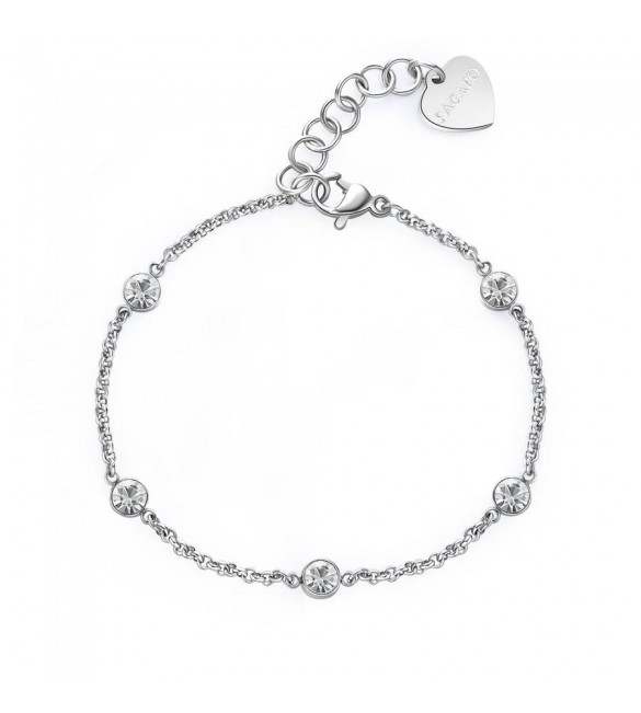 Bracciale Donna Gioielli Sagapò Luce in acciaio con cristalli bianchi sce16