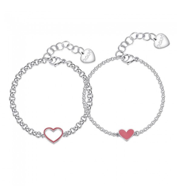 Bracciale Donna Gioielli Sagapò Me You in acciaio con Cuore e smalto sey18