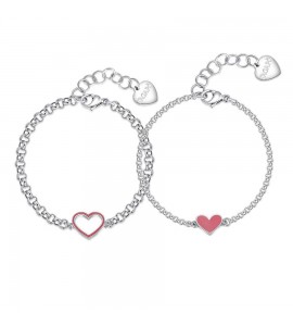 Bracciale Donna Gioielli Sagapò Me You in acciaio con Cuore e smalto sey18