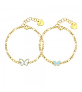 Bracciale Donna Gioielli Sagapò Me You in acciaio pvd oro con Farfalla e smalto sey22
