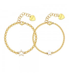 Bracciale Donna Gioielli Sagapò Me You in acciaio pvd oro con Stella e smalto sey19