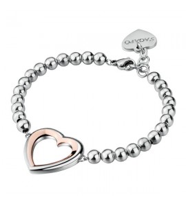 Bracciale Donna Gioielli Sagapò Memories in acciaio 316L pvd oro rosa Cuore sms12