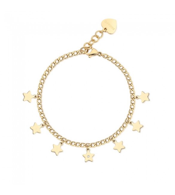 Bracciale Donna Gioielli Sagapò Message in acciaio pvd oro con Stelle ssg14