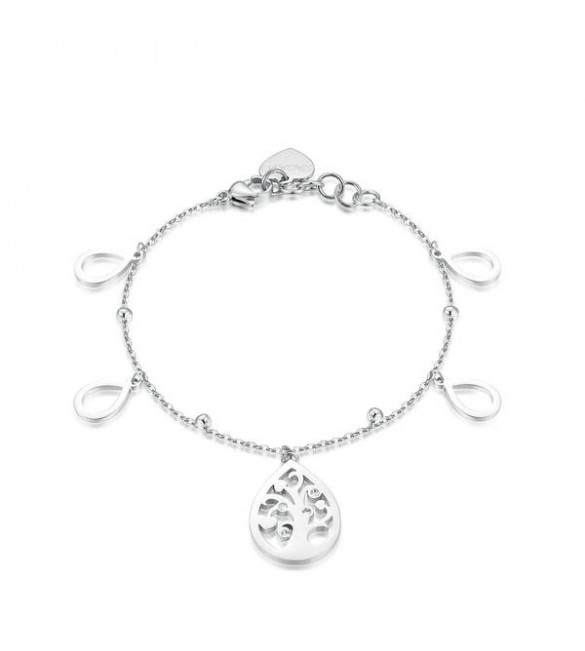Bracciale Donna Gioielli Sagapò Rugiada in acciaio 316L con Albero Della Vita e cristalli sru13