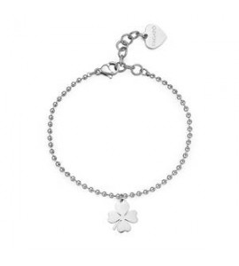 Bracciale Donna Gioielli Sagapò Smile in acciaio con Quadrifoglio ssm015