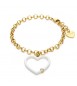 Bracciale Donna Gioielli Sagapò Vibes in acciaio pvd oro con Cuore smalto svb16