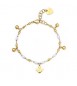 Bracciale Donna Gioielli Sagapò Vibes in acciaio pvd oro con pendenti ancora svb60