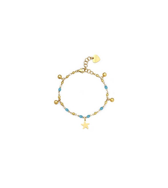 Bracciale Donna Gioielli Sagapò Vibes in acciaio pvd oro con pendenti stella marina svb61