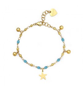 Bracciale Donna Gioielli Sagapò Vibes in acciaio pvd oro con pendenti stella marina svb61