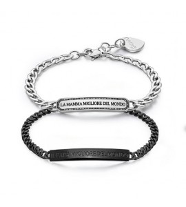 Bracciale Donna Uomo Gioielli S\'agapò Me You in acciaio Mamma e Papà sey26