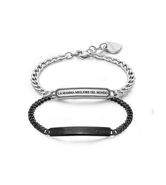 Bracciale Donna Uomo Gioielli S\'agapò Me You in acciaio Mamma e Papà sey26
